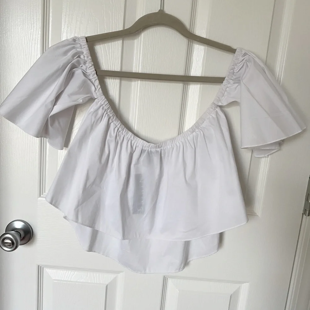 Timing White Ruffled Crop Top - Picture 4 of 9